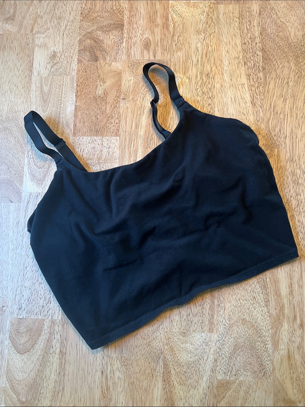 Auden Black Built in Bra Crop Top Size XL
